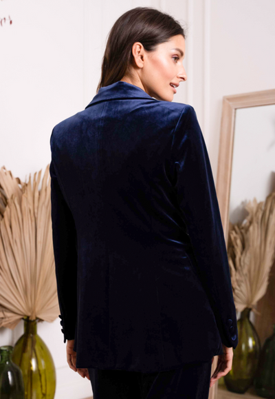 Margot velvet blazer in navy size 8