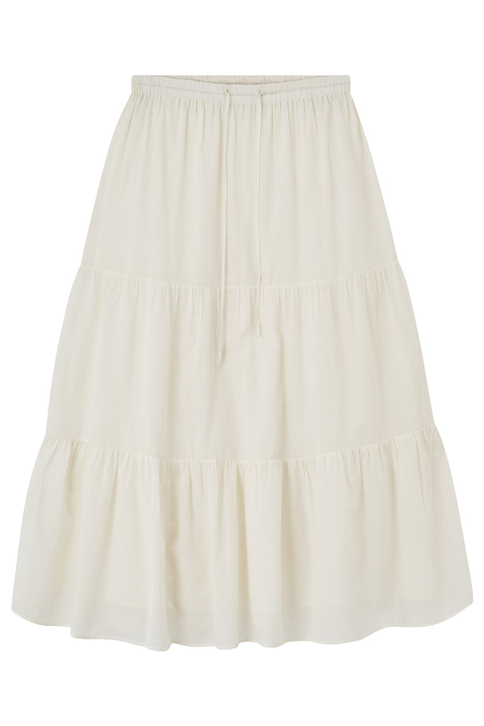 Sushi voile cotton lined white tiered skirt – Wardrobe 44