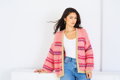 Tess mohair-blend cardigan in pink