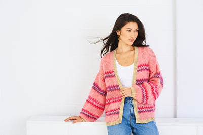 Tess mohair-blend cardigan in pink