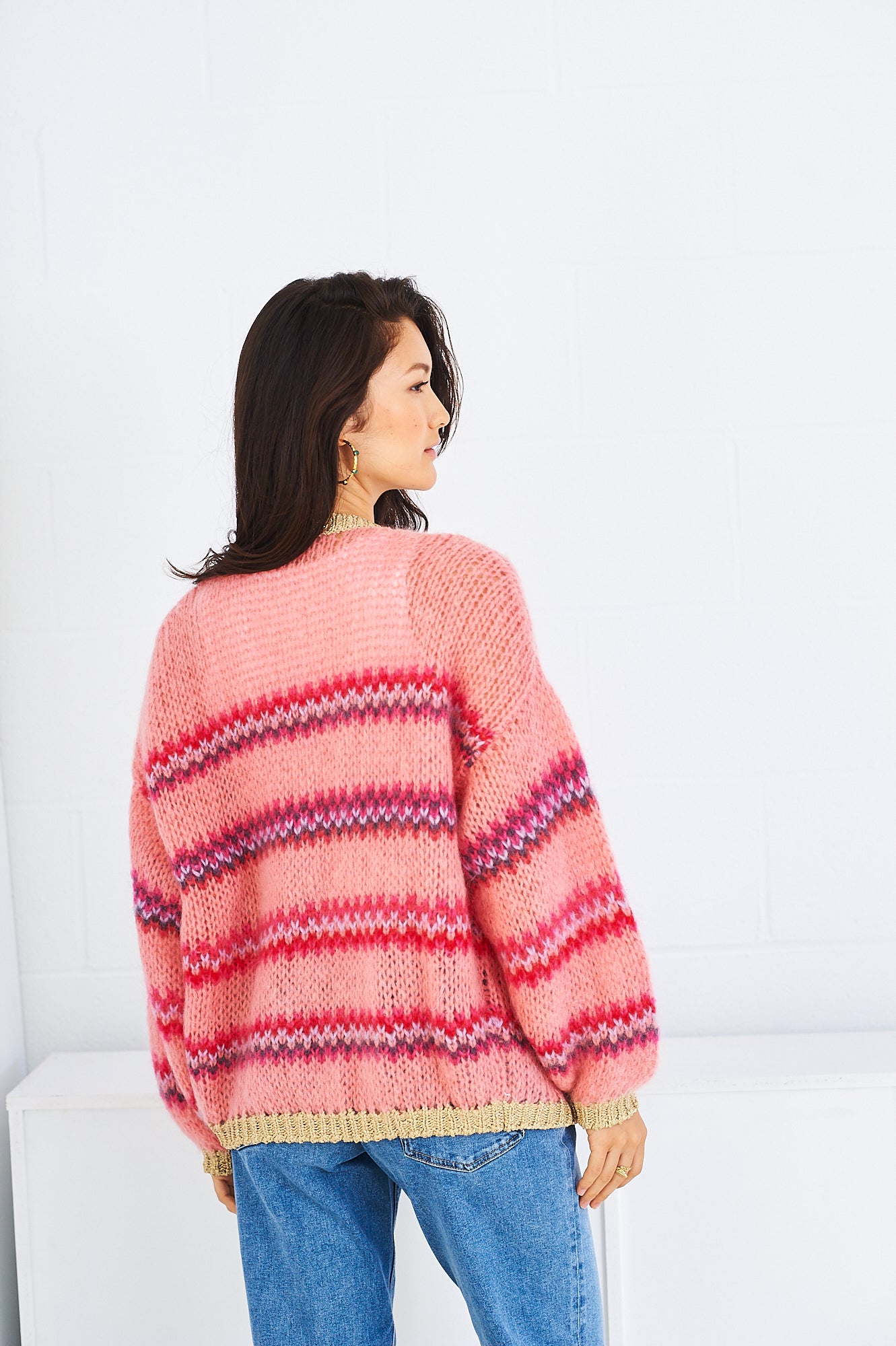 Tess mohair-blend cardigan in pink