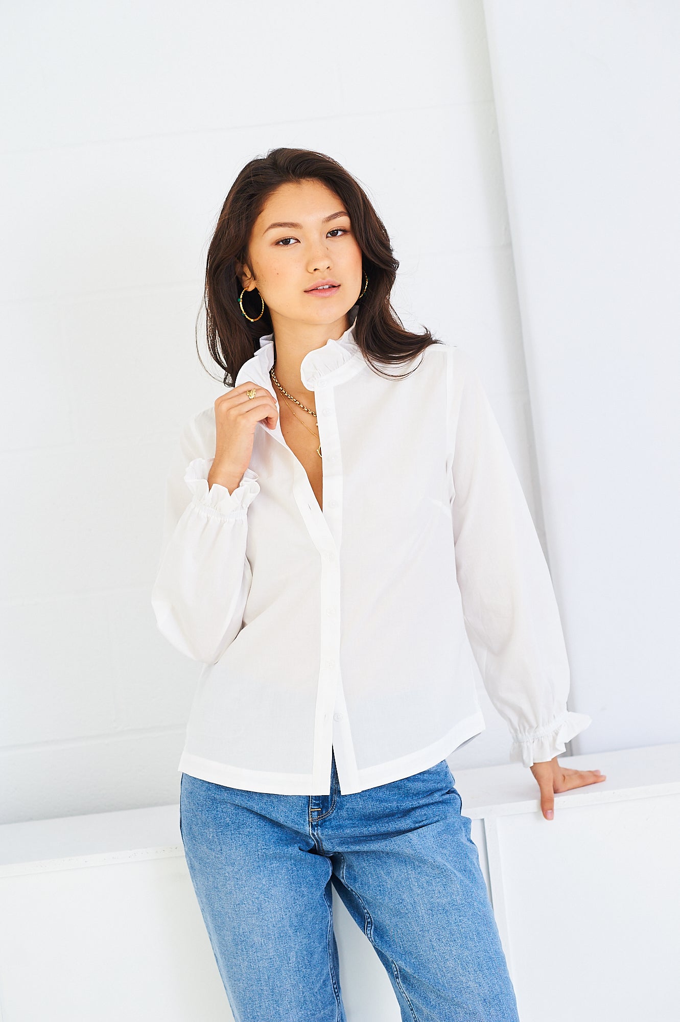 Evie ruffle collar shirt