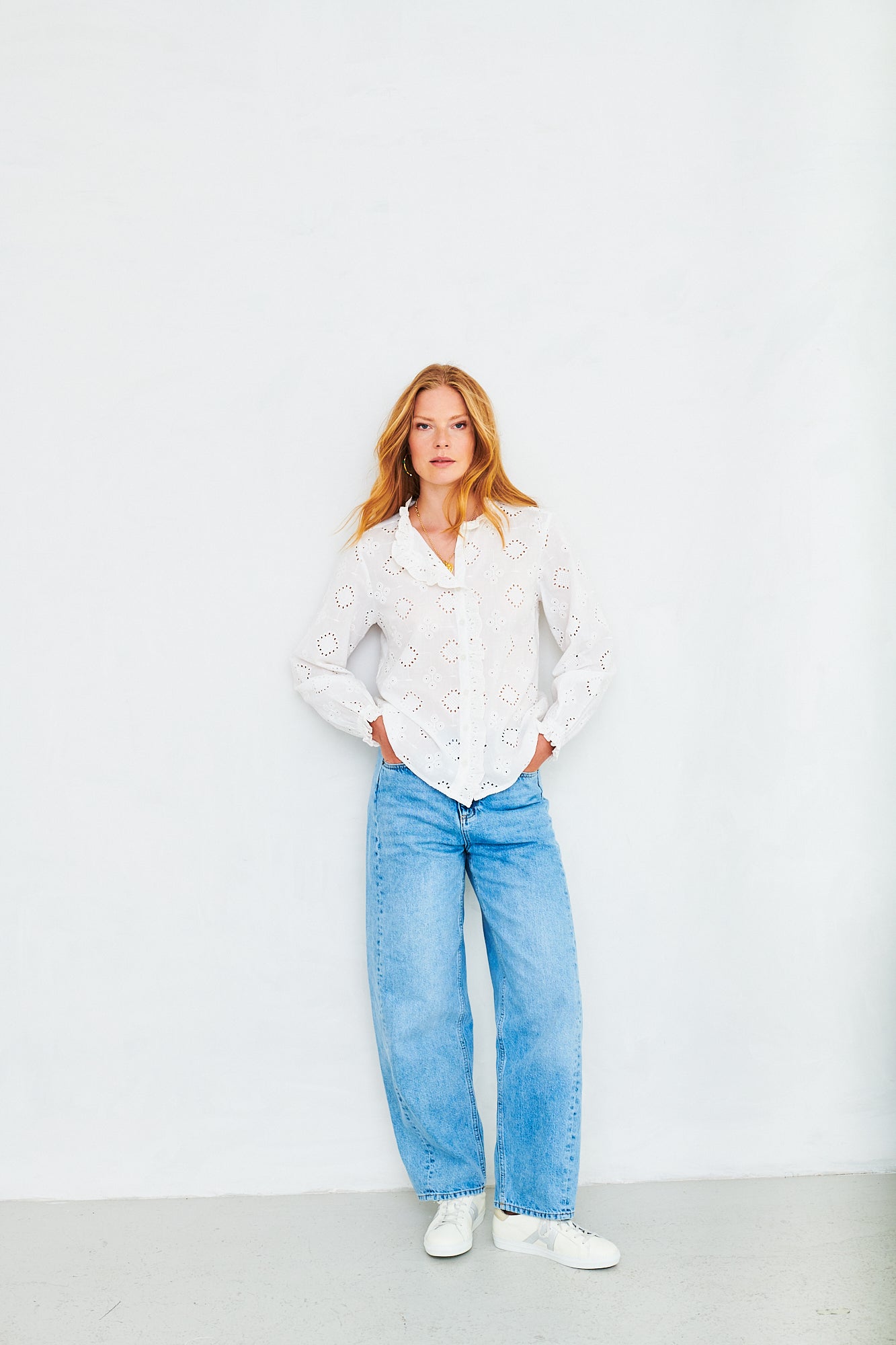 Evie broderie blouse
