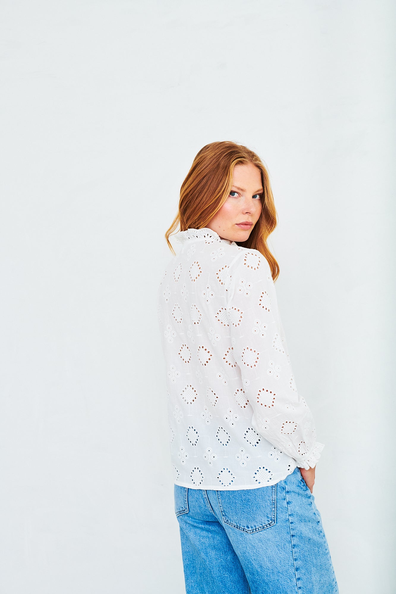Evie broderie blouse