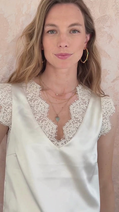 Kate lace trim top