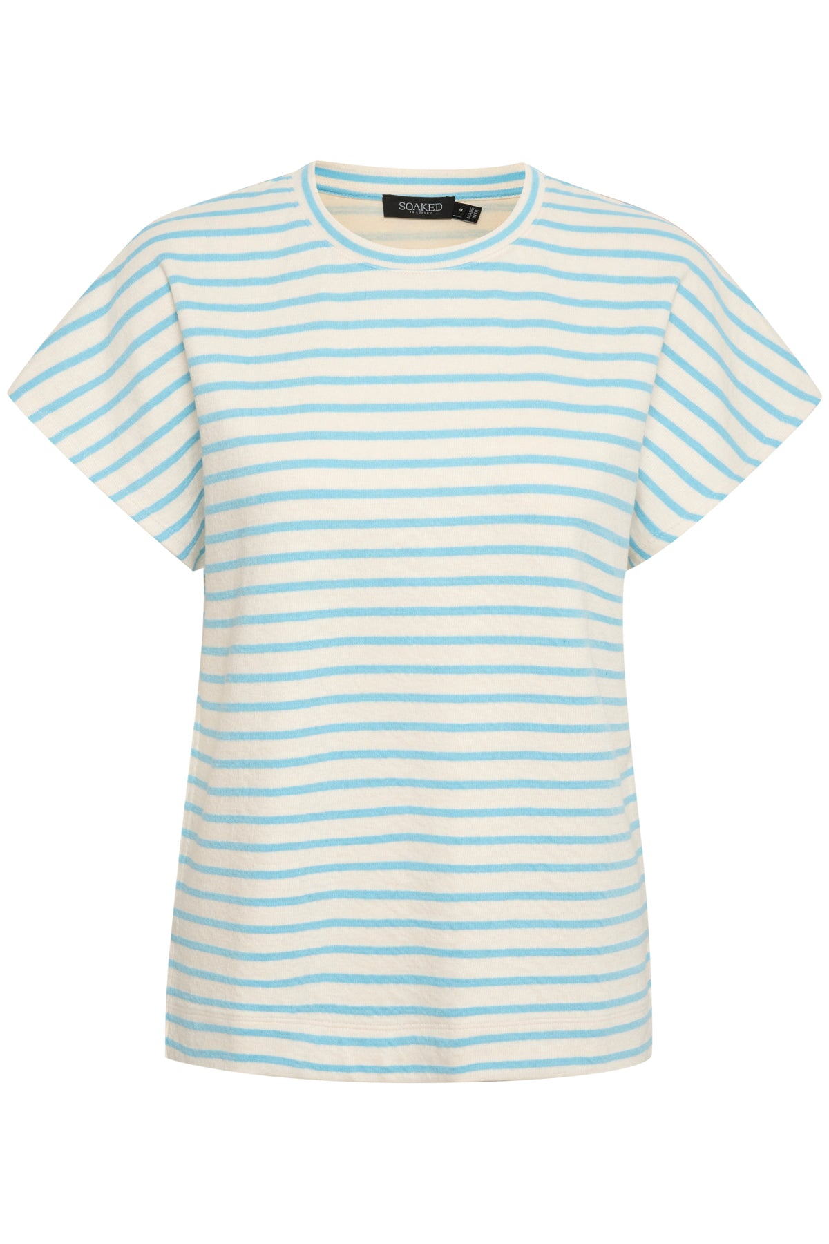 White Ingeline tee with blue stripes