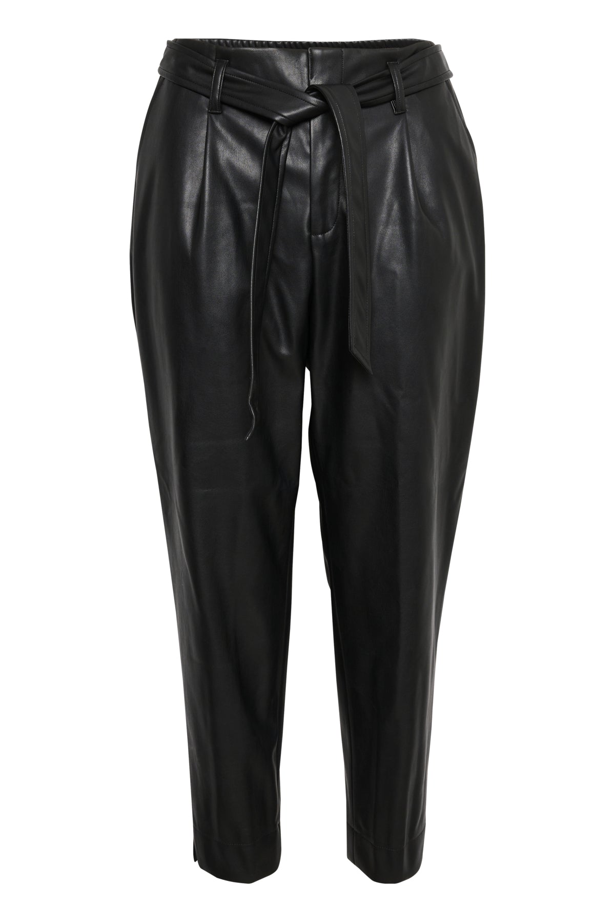 Dowie faux leather trousers with a tapered leg