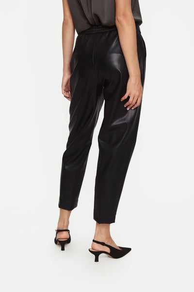 Dowie faux leather trousers with a tapered leg