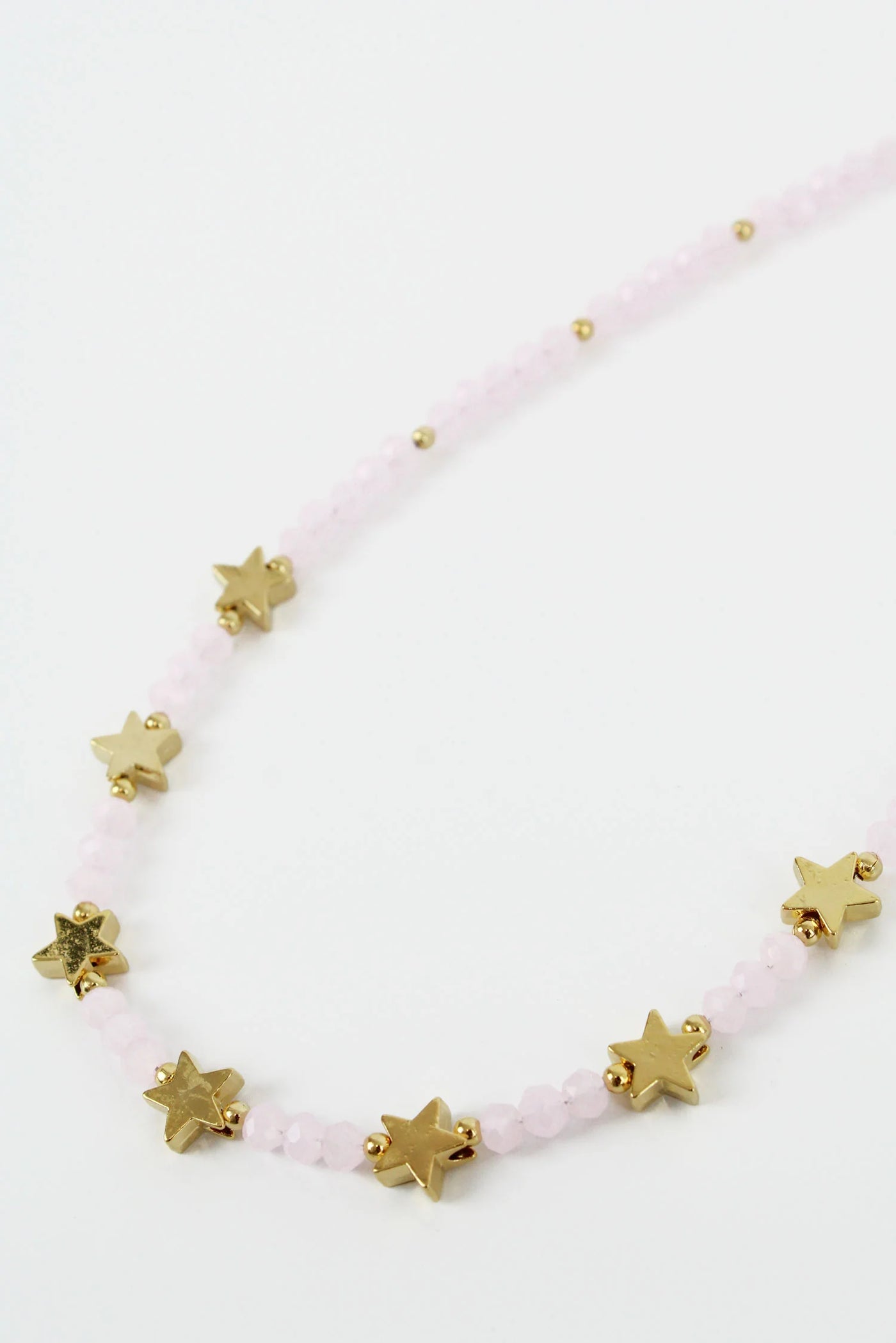Star bead necklace in in rose pink