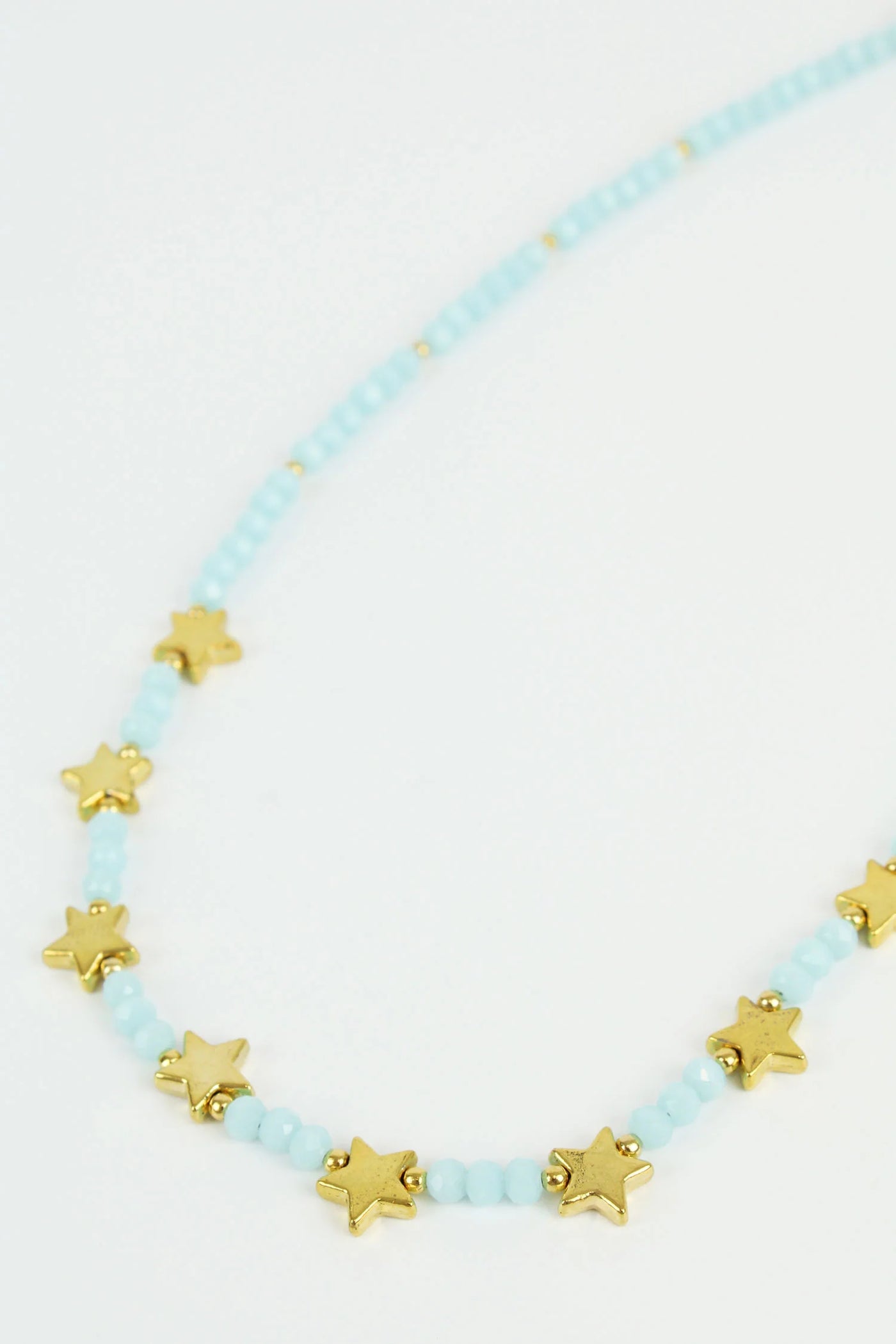 Star bead necklace in in sky blue