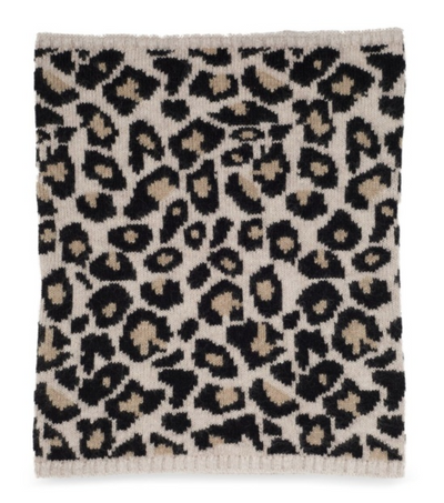 Leopard print cashmere snood in classic leopard print