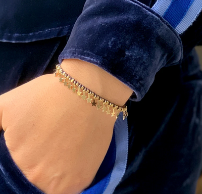 Tombak navy and gold multi-star bracelet