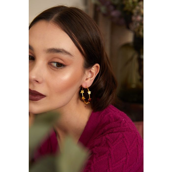 Lourdes gold-plated hoops
