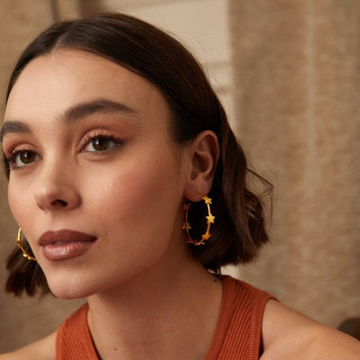 Lourdes gold-plated hoops