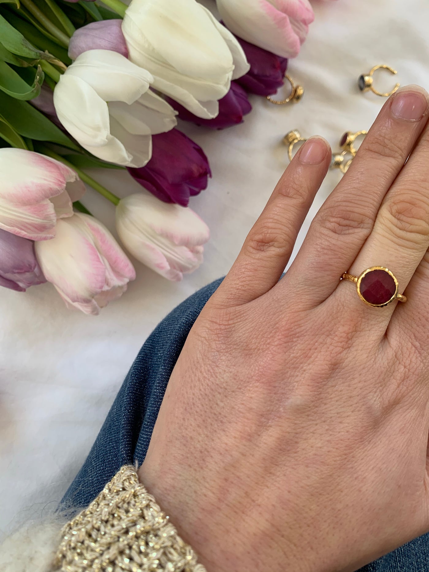 Gold-plated stacking rings