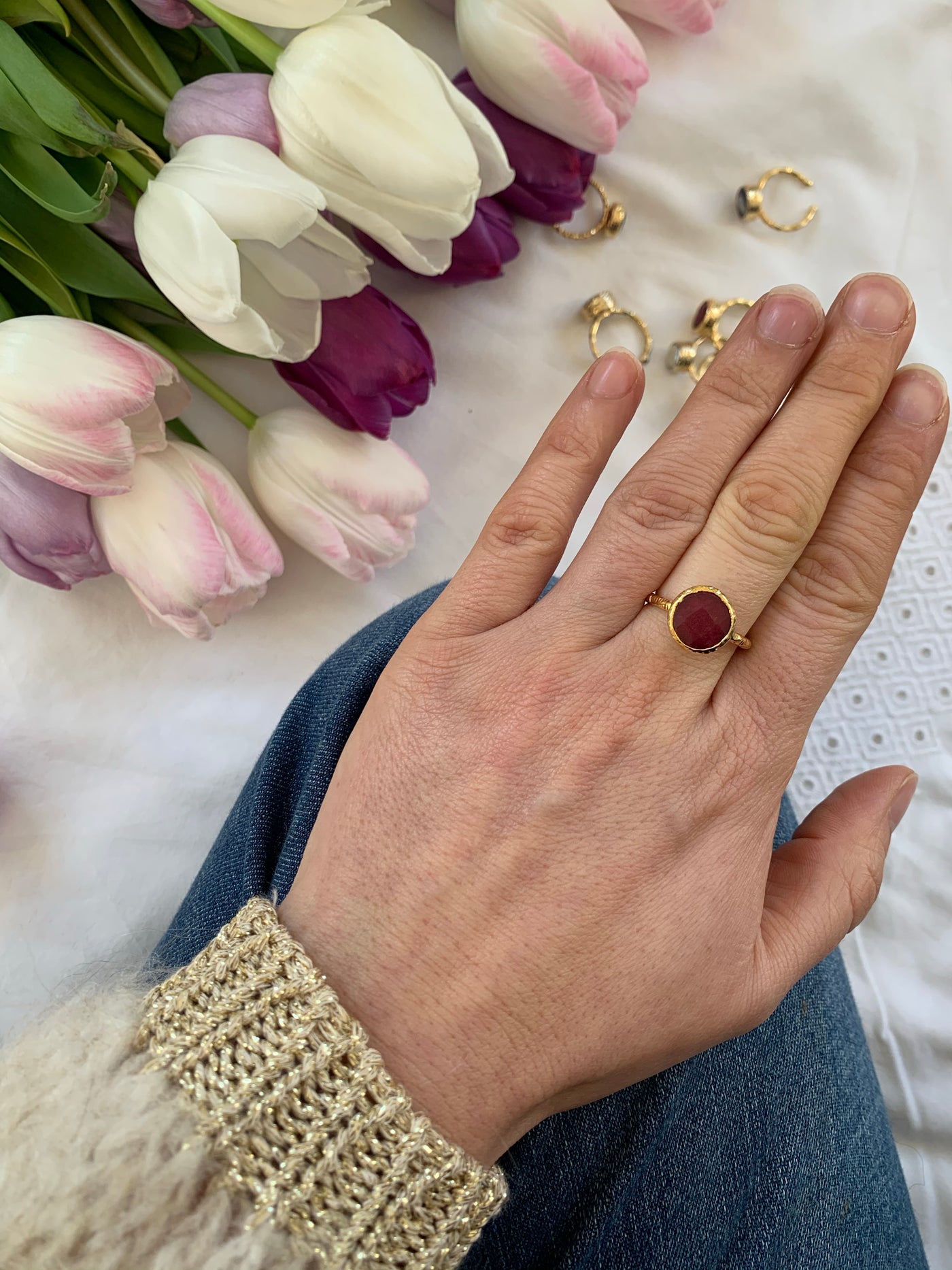 Gold-plated stacking rings