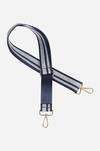 Stripe Bag strap in navy/silver