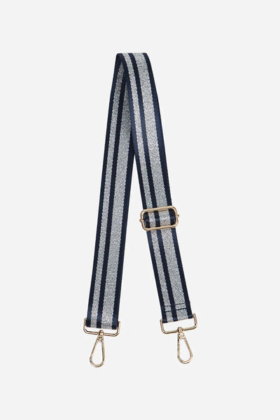 Stripe Bag strap in navy/silver